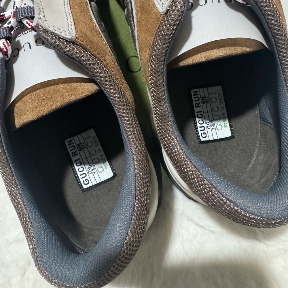Gucci Men's Gucci Run Sneaker Light Grey Suede Size UK13.5/US14 - Picture 6 of 8